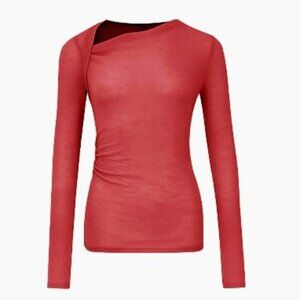 Tomato Red Asymmetrical Top